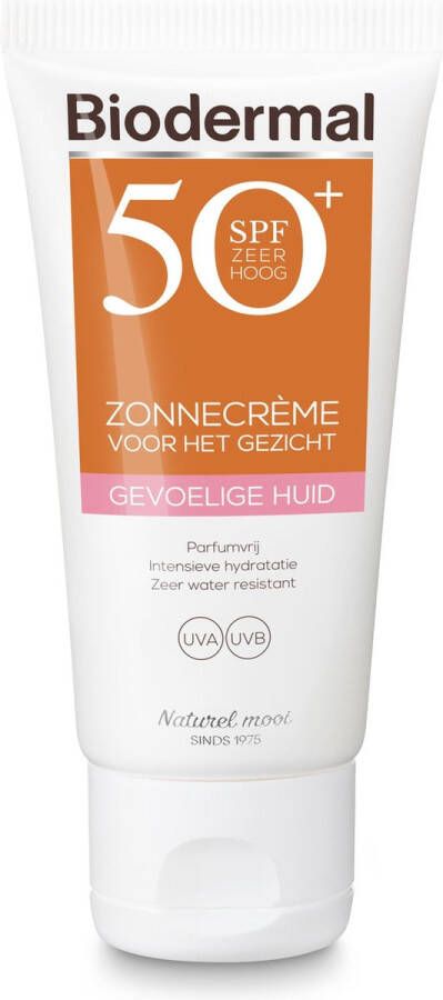 Biodermal Zonnebrand voor de Gevoelige huid SPF 50 Zonnebrand voor het gezicht 50ml