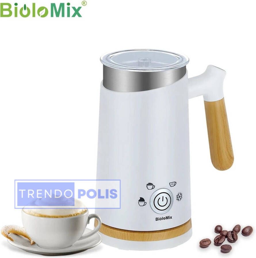 BioloMix Automatische Melkopschuimer Perfect voor Latte Koffie Hot Chocolate en Cappuccino Koffie-apparaat Keukenaccessoires Koffie Warme Chocomel Latte