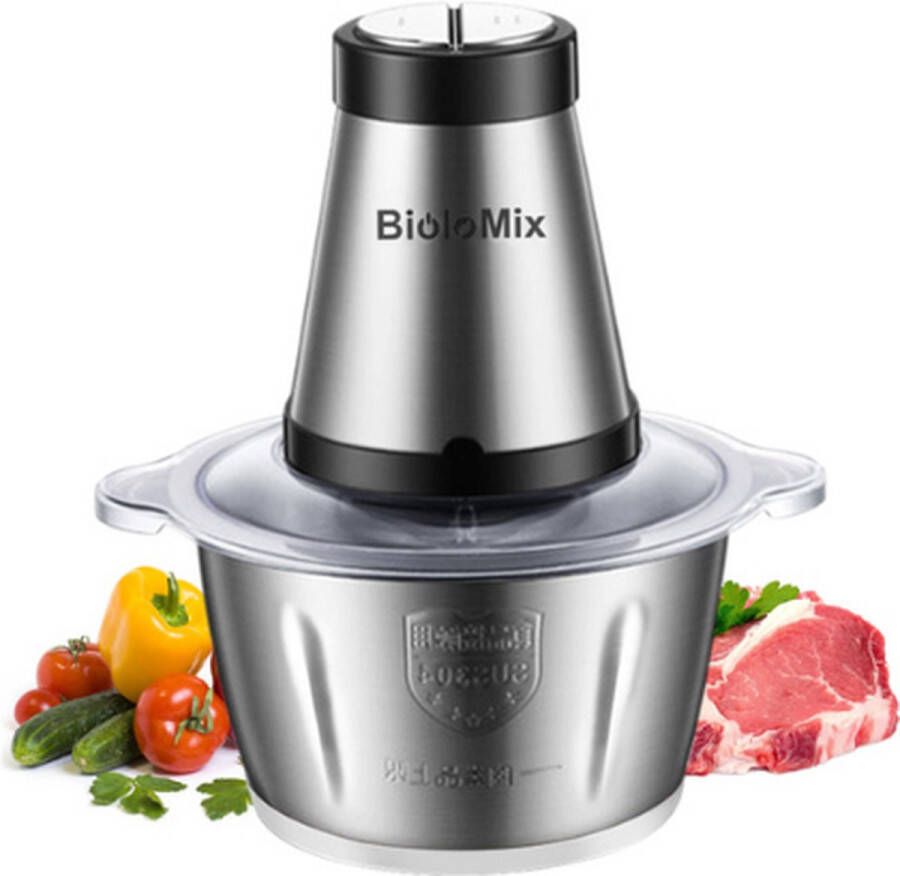 BioloMix RIY-check™ Keukenmachine Keukenmixer + 2L capaciteit Foodprocessor + 2 standen