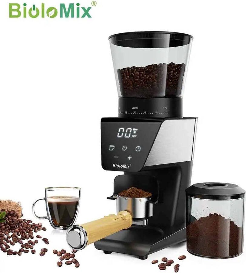 Biolomix TwindleShop BioloMix Automatische Koffiemolen Electrice Koffie Grinder 30 Maalinstellingen RVS 14 x 17 x 34.5 (l x b x h)