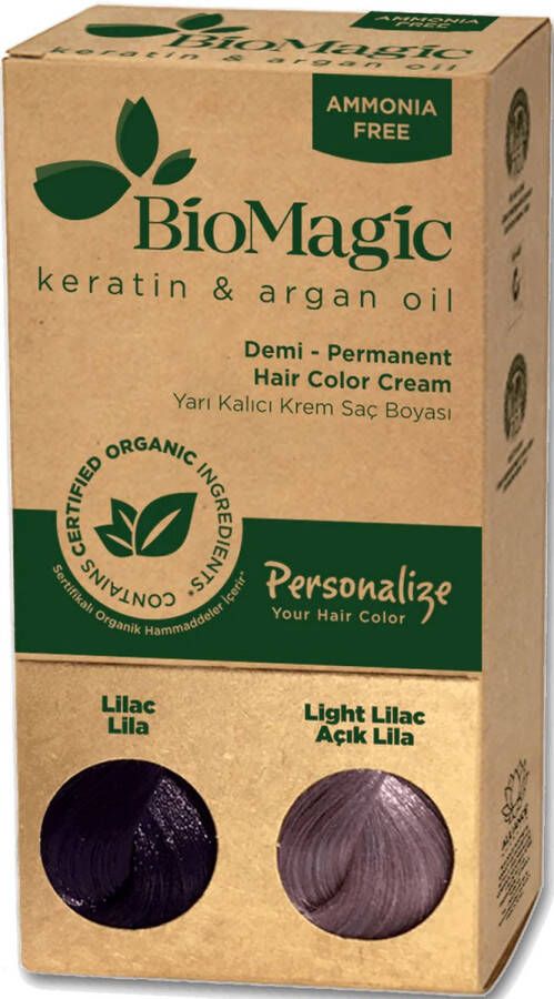 BioMagic Haarverf Paars Lila Demi Permanent Kleuring met Natuurlijke en Biologische ingrediënten Personalize Your Hair Color