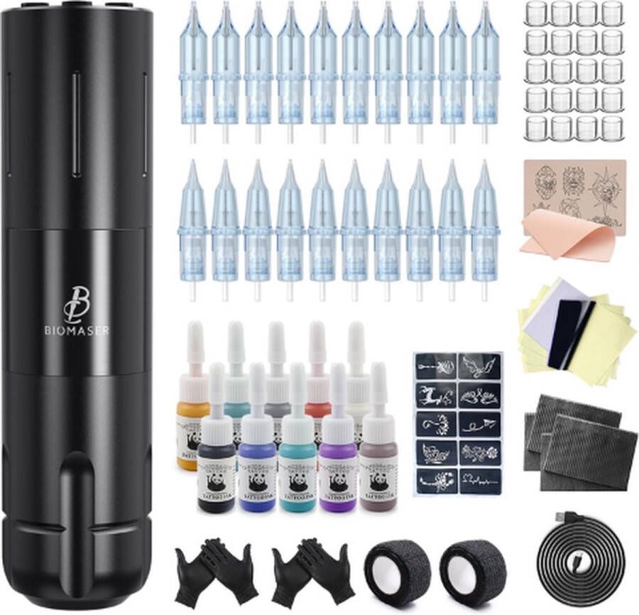 BIOMASER Tattoo Machine V2 Tattoo Machines Tattoo Set Tattoo Pen Tattoo Kit Tattoo Naalden Tattoo Kit Voor Beginners Tattoo Machine Beginner Set Tattoo Gun