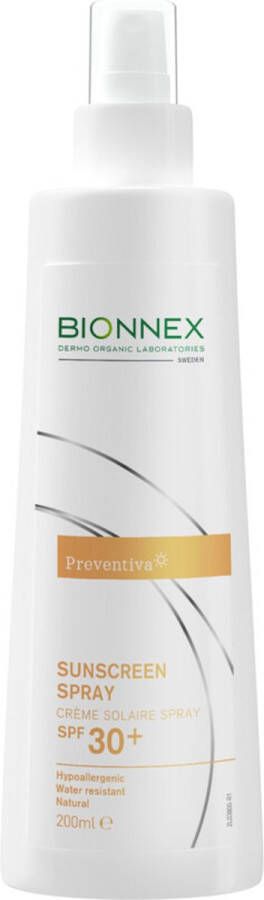 Bionnex Preventiva Zonnebrand Spray SPF 30+ 200 ml