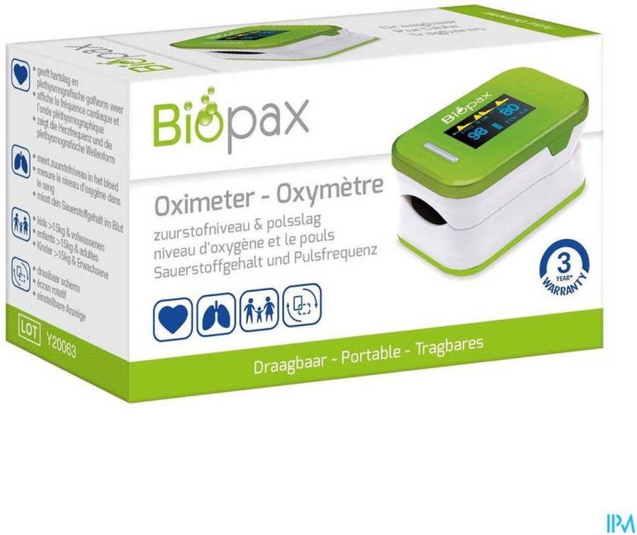 Biopax Oximeter Zuurstofmeter Oxymètre