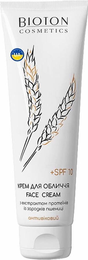 Bioton Tarwekiemen gezichtscrème SPF-10 collageen arganolie natuurlijke anti-age gezicht creme 100ml