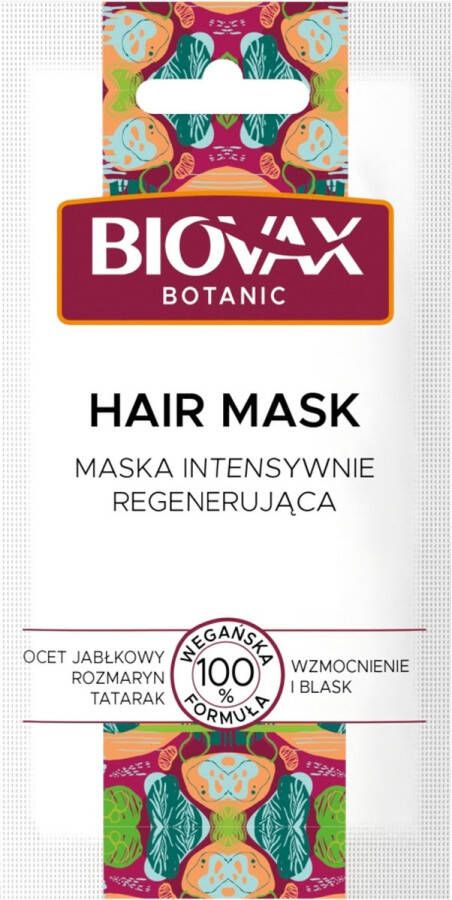 BIOVAX Botanisch intensief regenererend haarmasker met azijn 20ml