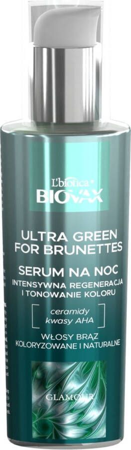 BIOVAX Glamour Ultra Green For Brunettes overnight haarserum voor brunettes 100ml