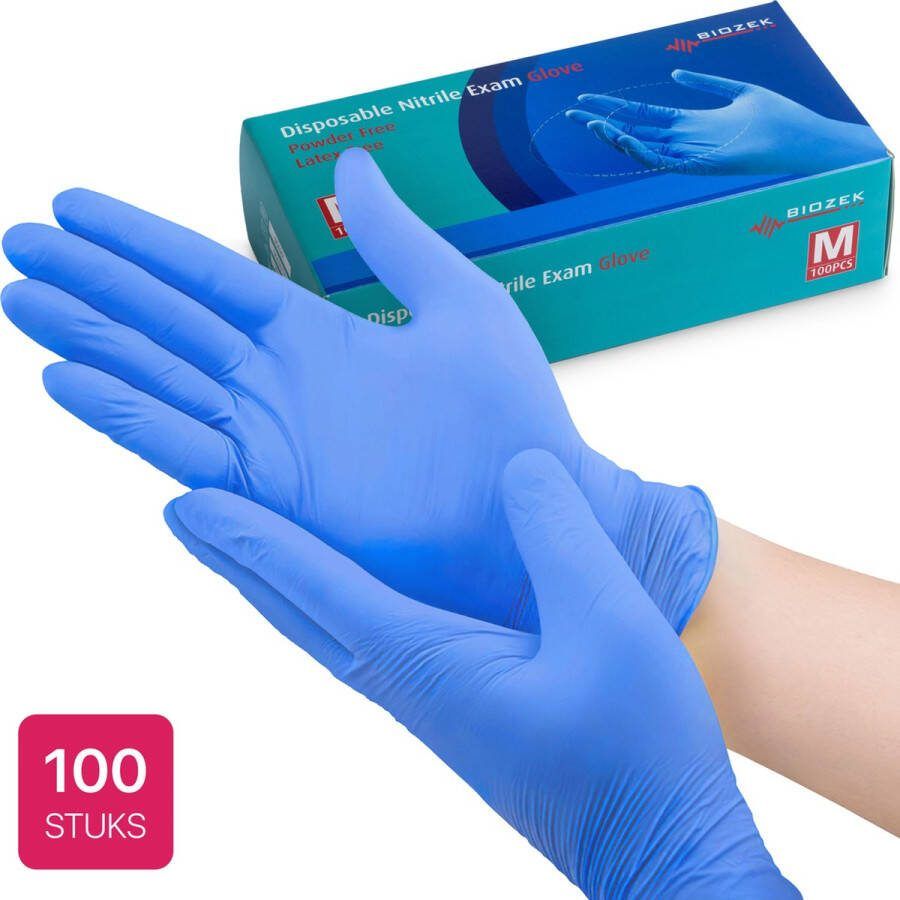 Biozek Nitril handschoenen blauw (X-Large) wegwerp handschoenen- handschoenen