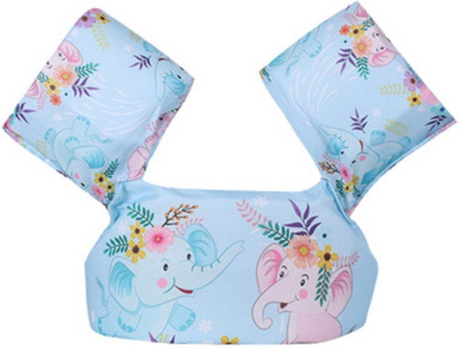 Birony Puddle Jumper Deluxe Zwemvest Kind 2 Tot 6 Jaar Verstelbare Zwembandjes Voor Kinderen Zwemvleugels 14 tot 25 Kg Olifantjes
