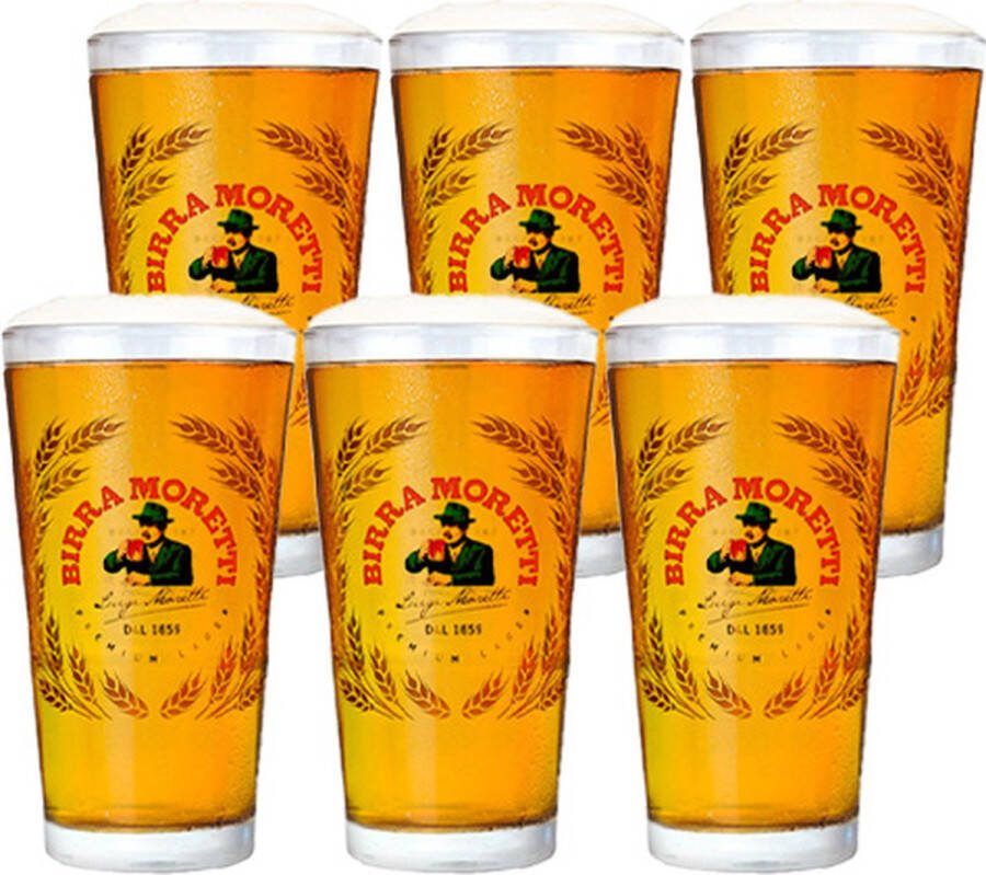 Birra Moretti Bierglas Vaasje 250ml 6 stuks