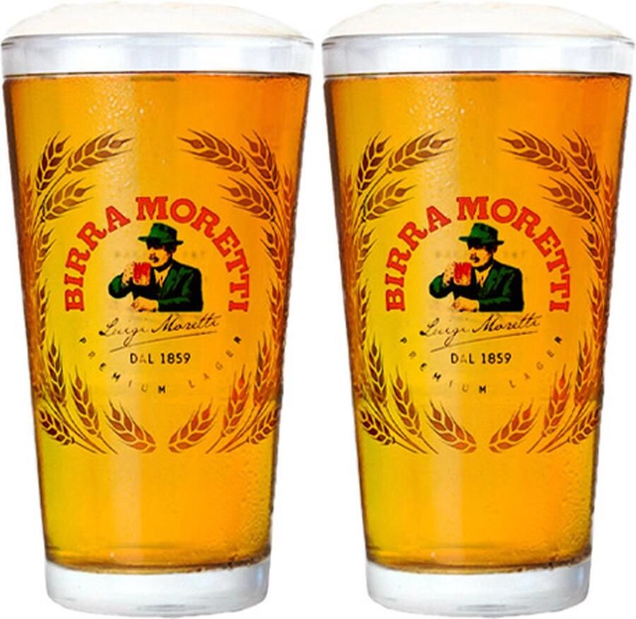 Birra Moretti Bierglas Vaasje 250ml 2 stuks