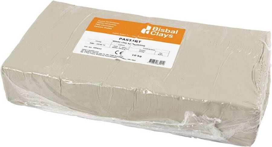 Bisbal Clays Boetseerklei Wit Bakklei DIY Kleien 10kg 1 stuk
