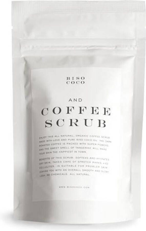 Biso Coco Bisococo Biologische Coffee Scrub 100g Body Scrub met Koffie Anti Cellulites Anti Striae Exfoliëren Hydrateren en Verzorgend voor de Huid Lichaamsscrub