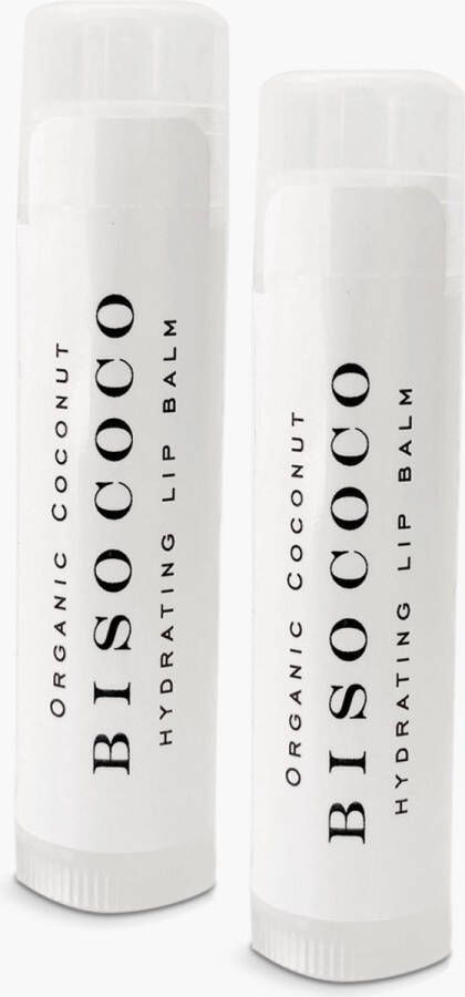 Biso Coco Bisococo Biologische Lippenbalsem 2 stuks Duopack Natuurlijke Ingrediënten Herstelt Hydrateert en Verzorgt