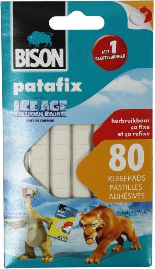 Bison Patafix verwijderbare en herbruikbare kleefpads wit 80 stuks slimme alternatief voor spelden tape en punaises verwijderbaar herbruikbaar bevestiging van foto's postkaarten en meer