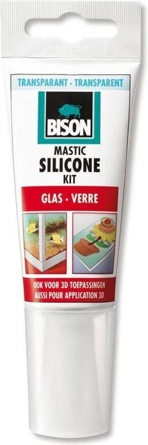 Bison Siliconenkit Glas Tube Transparant 60 ml