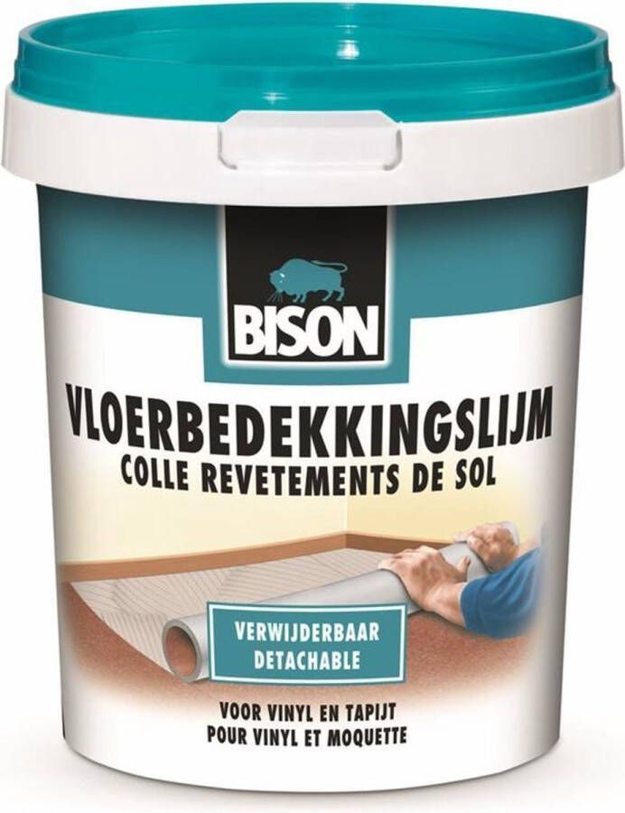 Bison Vloerbedekkingslijm verwijderbaar emmer 2.5 kg kant & klaar eenvoudig te verwerken eenvoudig te verwijderen zuinig oplosmiddelvrij makkelijk in gebruik