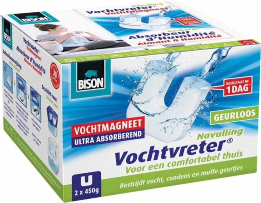 Bison navulling voor ontvochtiger Ambiance doos van 2 tabs van 450 gram