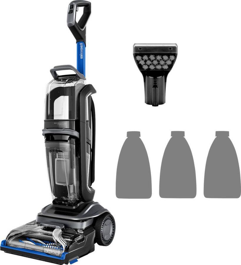 BISSELL Revolution HydroSteam™ Tapijtreiniger Voor hardnekkig plakkerig vuil en rommel Met snoer Voor tapijt vloerkleden bekleding trappen 77 dBa Zwart Titanium Kobaltblauw 3670N
