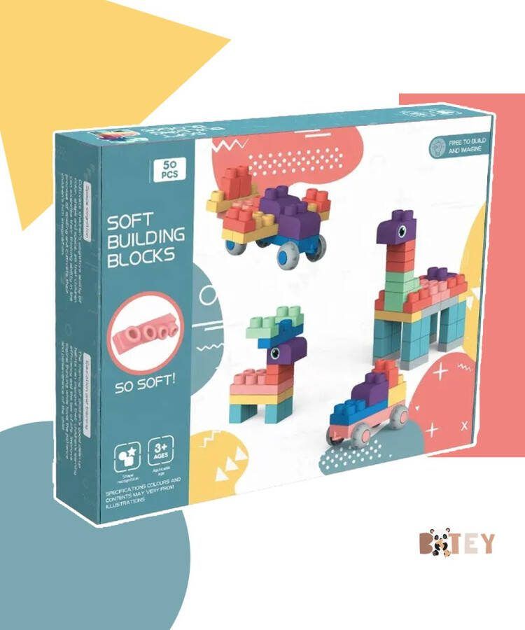 Bitey Montessori Speelgoed Educatief Speelgoed Bouwblokken Sensorisch Speelgoed Kinderspeelgoed Spelletjes voor Kinderen Blokken 50 Stuks