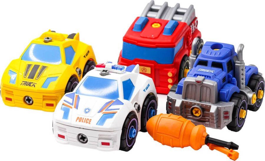 Bitey Montessori Speelgoed City Cars Compleet set met 4 Autovoertuigen Educatief Speelgoed Sensorisch Speelgoed Ontwikkeling Kind Leerzaam Kinderspeelgoed Speelgoed 3 jaar