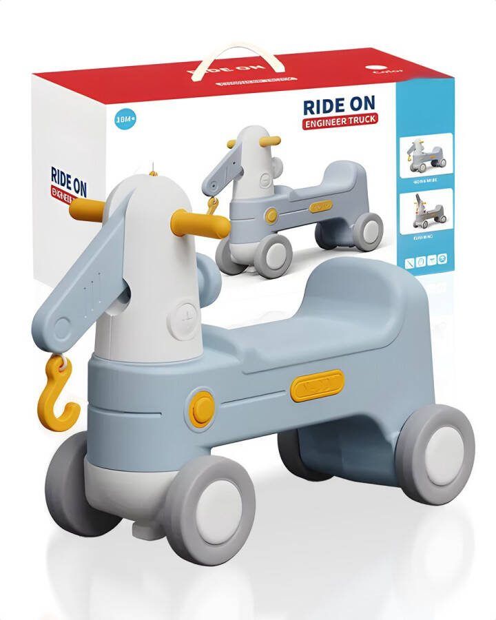 Bitey Loopauto Speelgoed Peuter speelgoed Buiten speelgoed Hobbelpaard vanaf 2 jaar 40 KG belastbaar Blauw