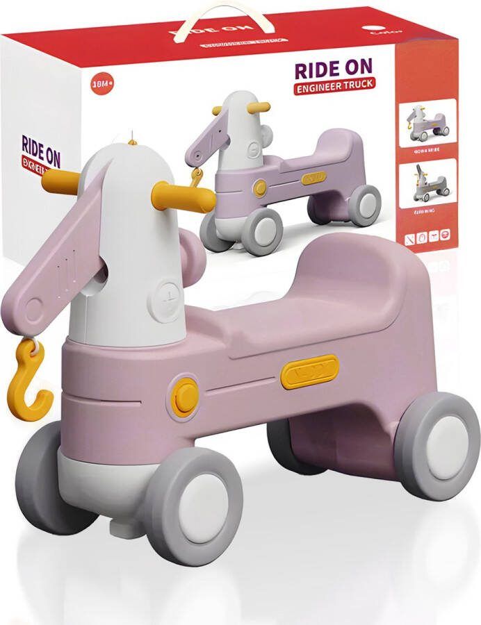 Bitey Loopauto Speelgoed Peuter speelgoed Buiten speelgoed Hobbelpaard vanaf 2 jaar 40 KG belastbaar Roze