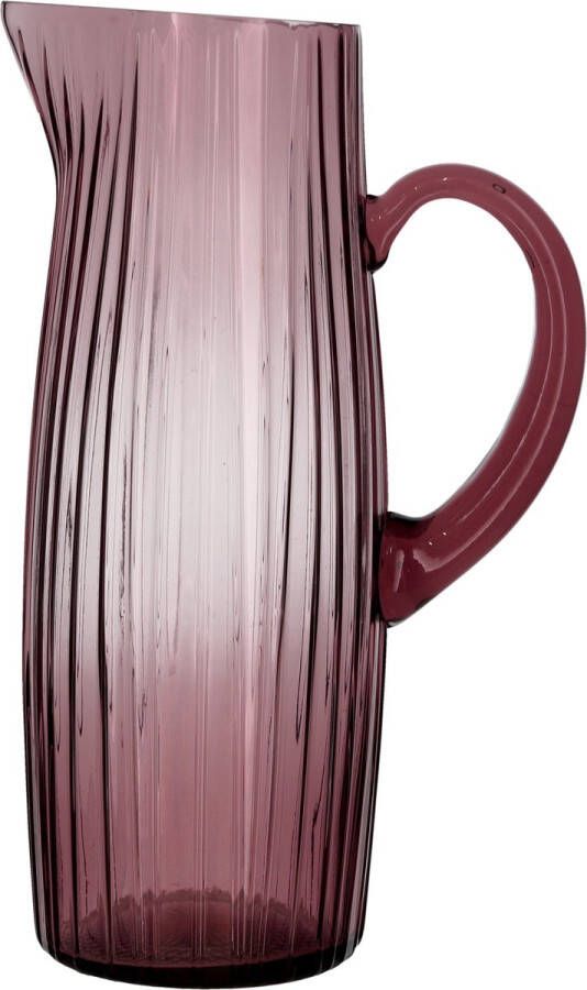 Bitz Kusintha glazen waterkan schenkkan 1 2 L roze D 9.6 cm H 25.5 cm