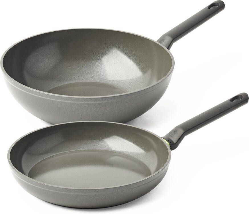 BK Balans 2-delige set: koekenpan ø28 cm en wok ø30 cm inductie anti-aanbak PFAS-vrij