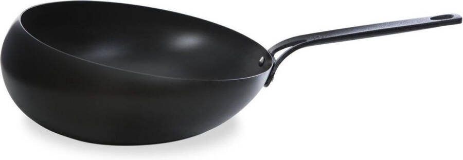 BK Wokpan Wokarang Black Steel ø 30 cm 2.6 liter zonder anti-aanbaklaag