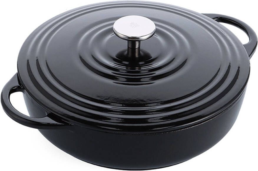 BK -BOUR CastIron Ind cvd low dutch 28cm 4L Jet Black