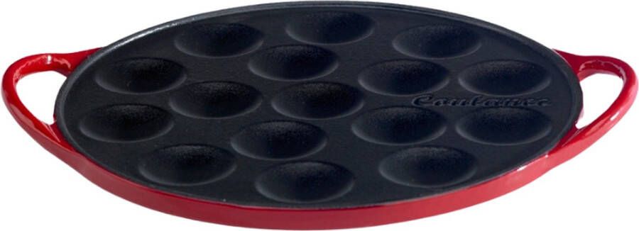 BK -BOUR CastIron Ind opn panc_pan 25cm 16 moulds Chili Red