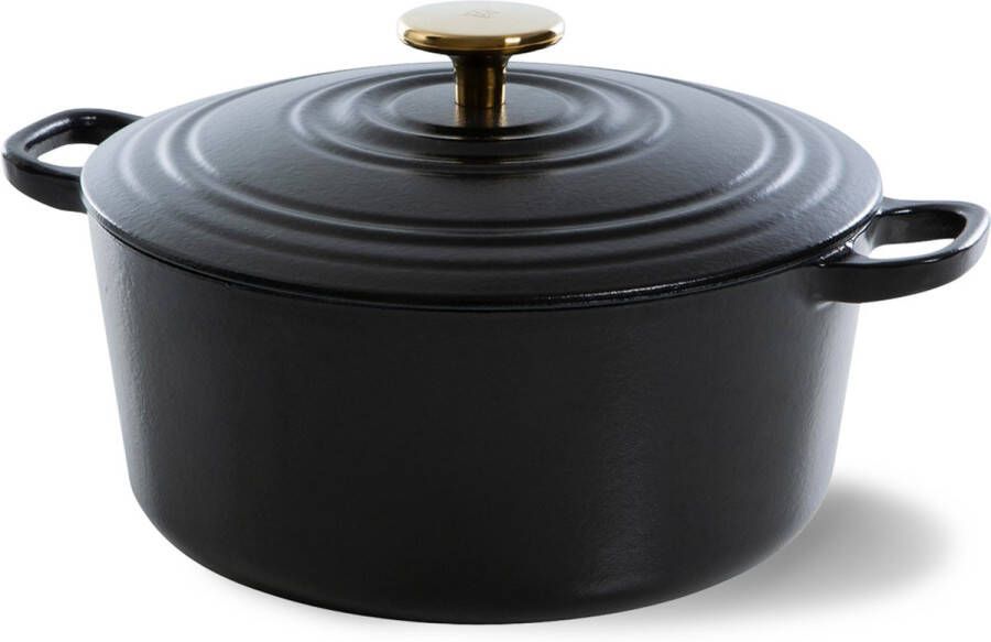 BK Bourgogne braadpan Ø 24 cm zwart gouden knop gietijzer inductie
