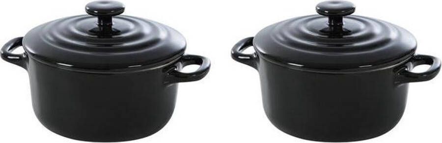 BK Bourgogne cocotte Ø 10 cm 2 stuks zwart oven