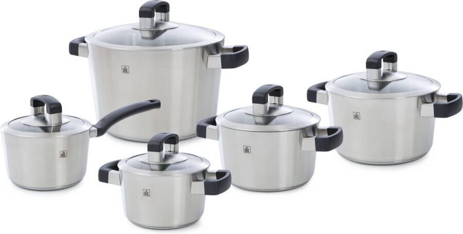 BK Conical Cool Glas Pannenset 5-delig Glazen deksels geschikt voor alle warmtebronnen