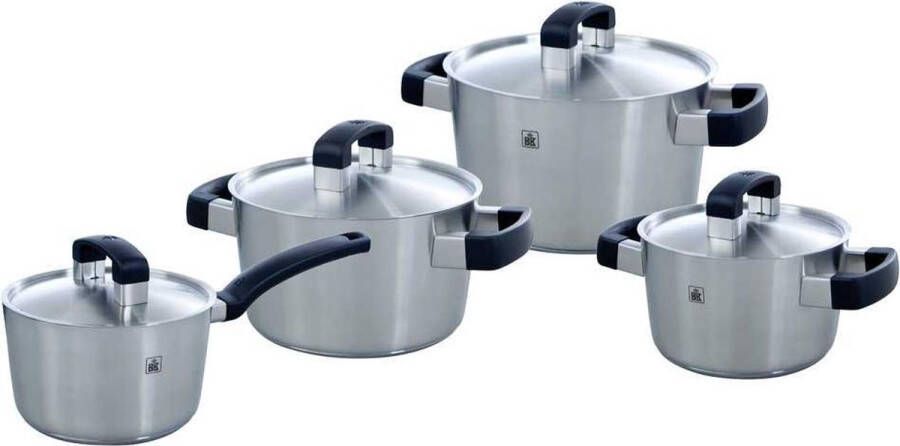 BK Conical Cool Pannenset 4-delig RVS – geschikt voor alle warmtebronnen