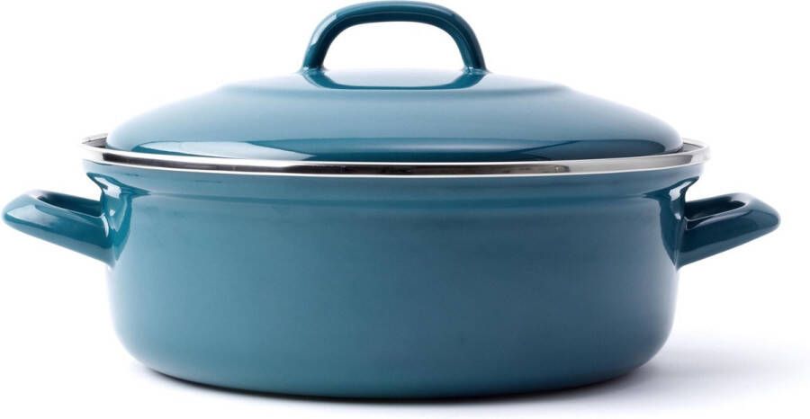 BK Fortalit braadpan Ø 28 cm blauw emaille inductie