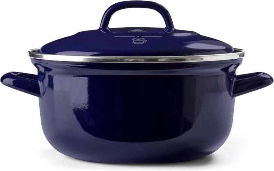 BK Indigo Braadpan Met deksel Ø 24CM 4 2l Kobalt Blauw