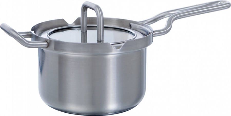 BK Q-Linair Master Glas steelpan 16 cm RVS glazen deksel veilig afgietsysteem inductie