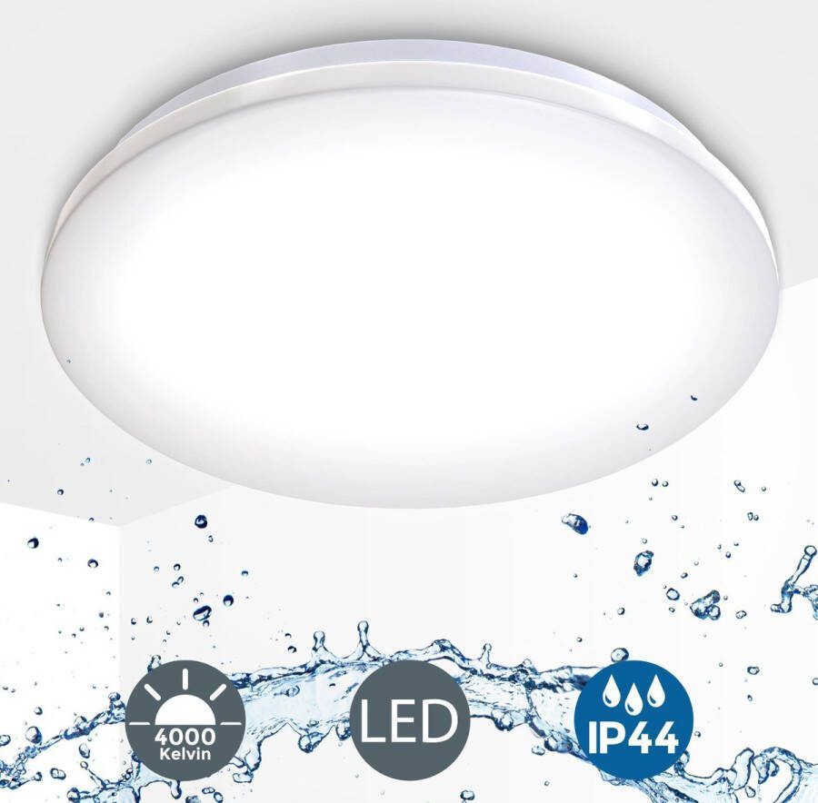 B.K.Licht LED Badkamerverlichting plafondlamp witte badkamerlamp -IP44 Ø38.2cm met 1 lichtpunt 4.000K 1.600Lm 18W LED