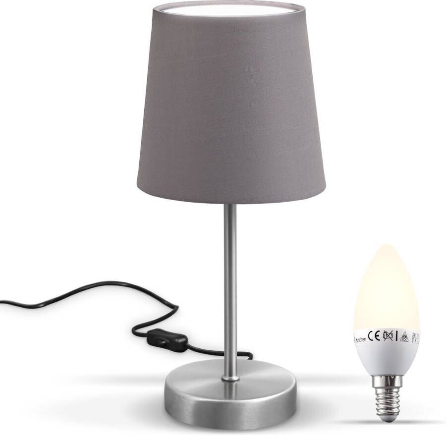B.K.Licht Tafellamp smart slaapkamer lamp bedlamp leeslamp stof incl. E14 smart lamp