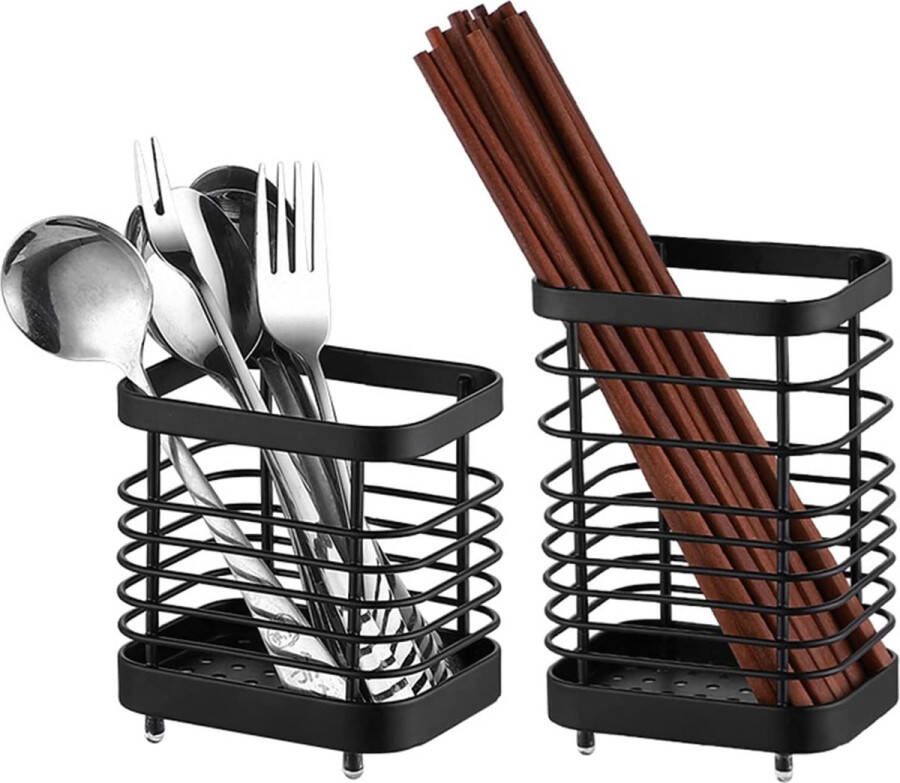 BKSCAYXS Keukengerei Houder 2 Stks Keukengerei Organizer Bestek Houder Stand Metalen Draad Gebruiksvoorwerp Opbergmand Gebruiksvoorwerp Rack voor Spatels Houten Lepels en Tang