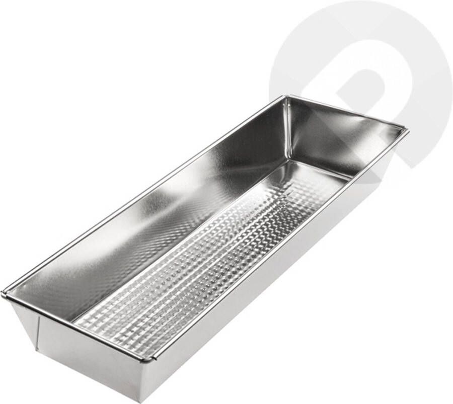 VSE Blacha rechthoekige cake bakvorm 40 x 13 x 6 cm zilver