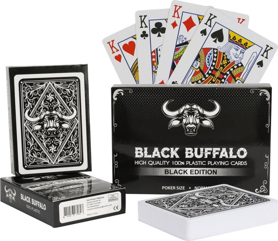 Black Buffalo 100% Plastic Pokerkaarten 2 kaartspellen Waterdichte & Kreukvrije speelkaarten 63*88mm