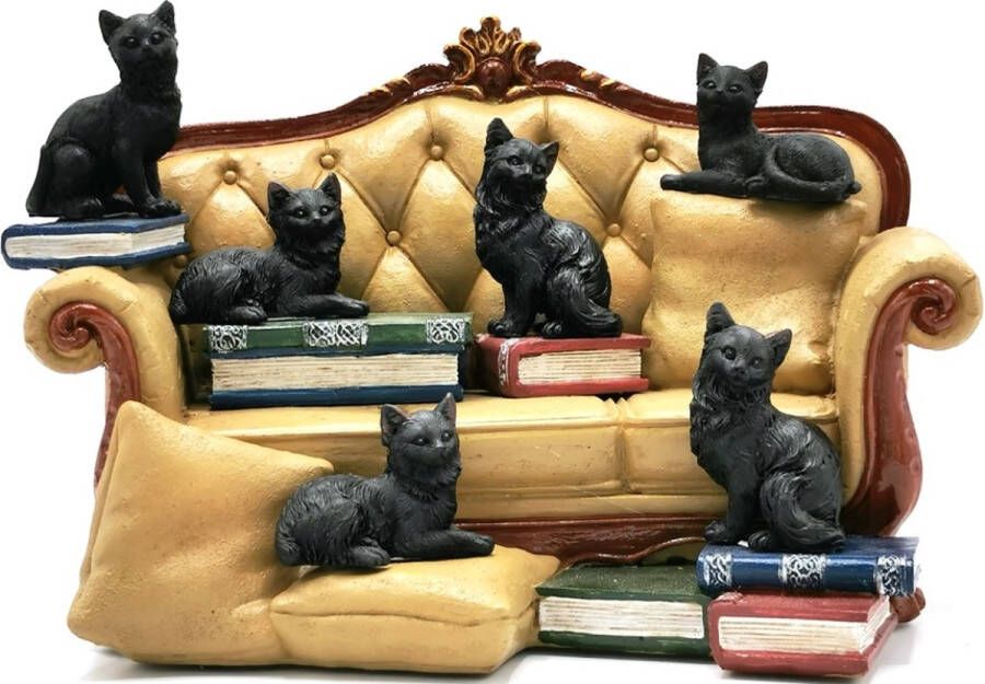 Black Cat World Zwarte Katten op de Sofa Decoratief ornament beeld