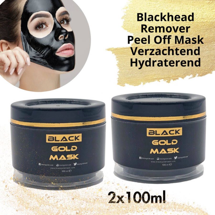 Black Gold Mask 2x Gezichtsmaskers verzorging Peel off masker Blackhead remover 2x100ml Skincare mask