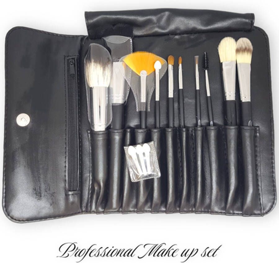 Black Label Professionele Make up penselen Make up Penselen etui 10 delig Xanatalia