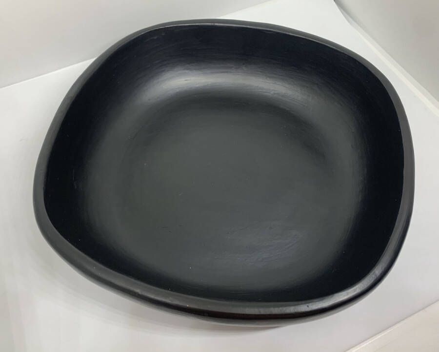 Black Pottery Ovenschaal 27.5 x 25 x 6.5 cm Aardewerk Hittebestendig Zwart Serveerschaal-BP70-4