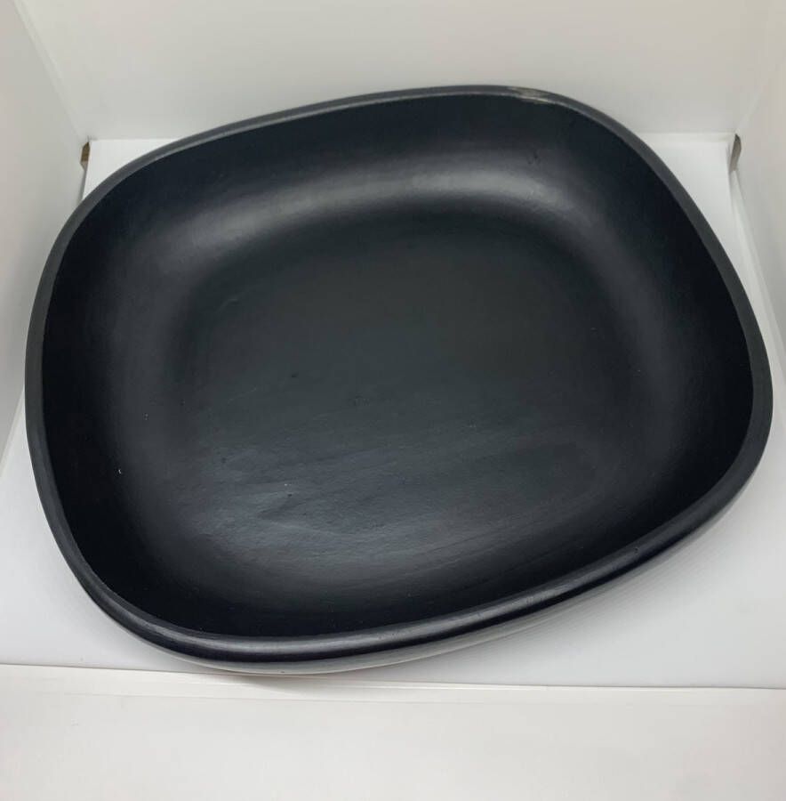 Black Pottery Ovenschaal 34.5 x 30 x 7 cm Aardewerk Hittebestendig Zwart Serveerschaal-BP70-6