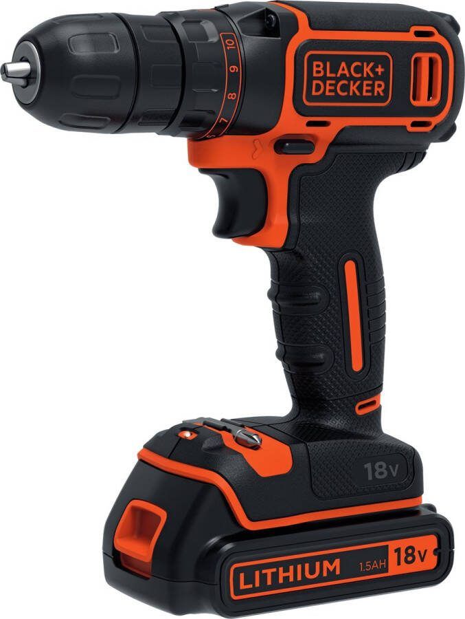 BLACK+DECKER BDCDC18-QW Accuboormachine 18V met schroeffunctie inclusief accu en lader